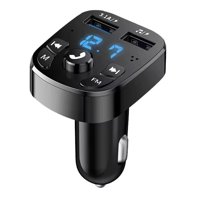 Bluetooth FM Transmitter for Car | Wireless Music Player, Hands-Free Calls, QC 3.0 Charger